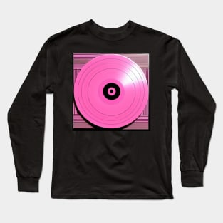 Aesthetic Pink Vinyl 80s Record Store Merch Long Sleeve T-Shirt